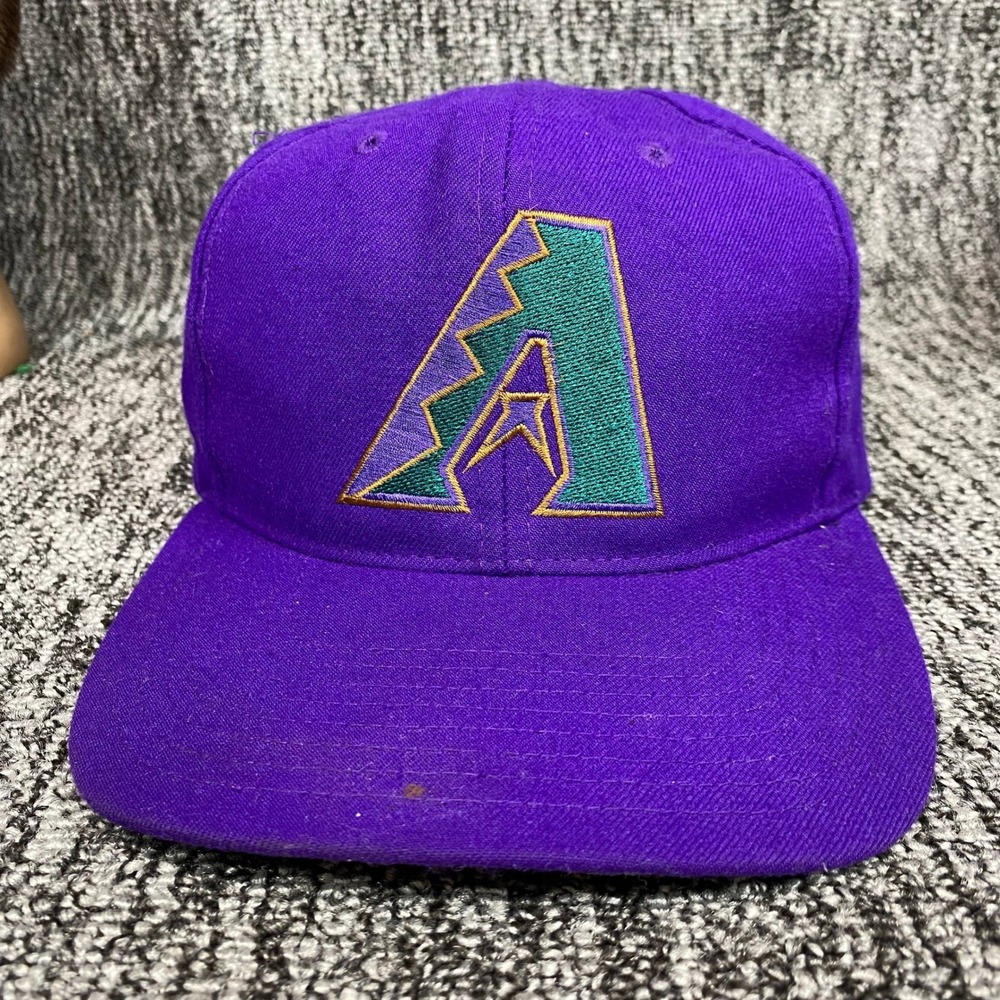 VTG Twins Arizona Diamondbacks Hat Mens Purple MLB Snapback Vintage Baseball
